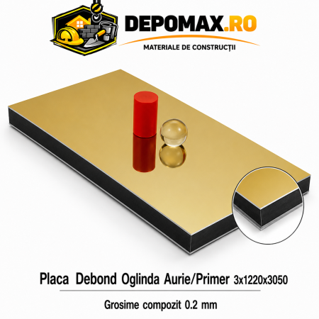 Placa BOND Oglinda Aurie/Primer 3mm, 1220x3050mm, aluminiu 0.2mm